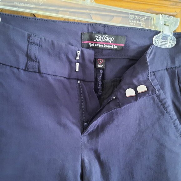 BeBop Bi-Stretch Cropped Skinny Ankle Pants - Dark Navy, Size 3/4 - Picture 5 of 16